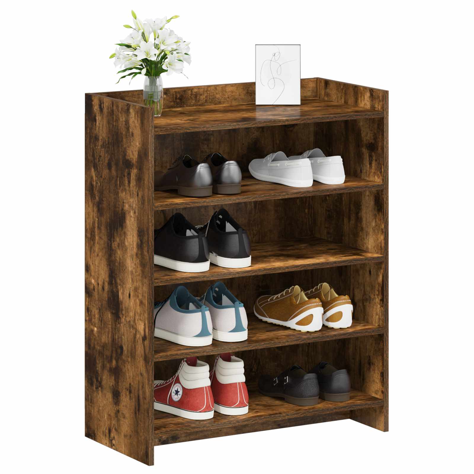 Schoenenkast Gerookt eiken 73,5 x 36 x 92 cm Bewerkt hout image 2