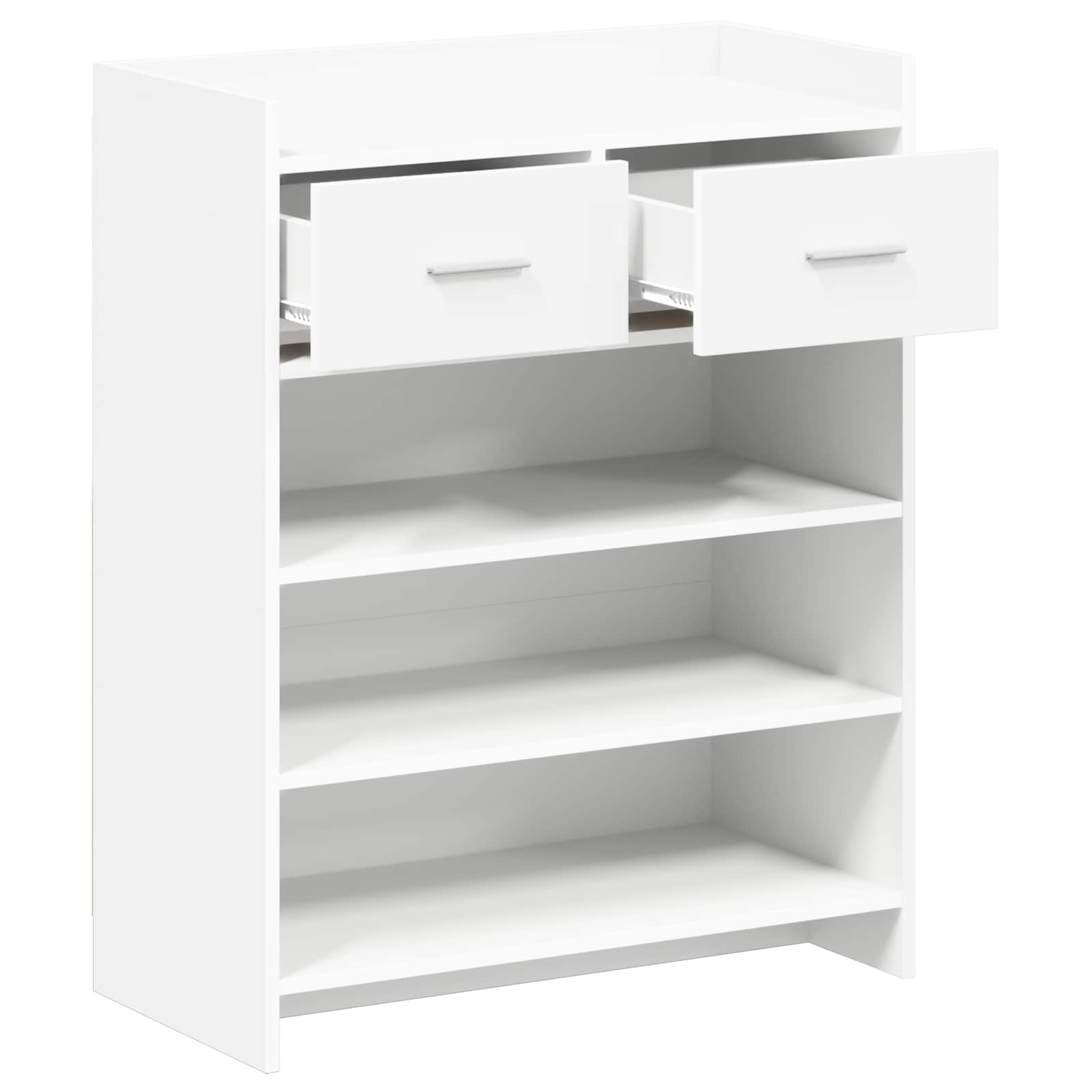 Schoenenkast met lade Wit 73,5 x 36 x 92 cm Bewerkt hout image 3