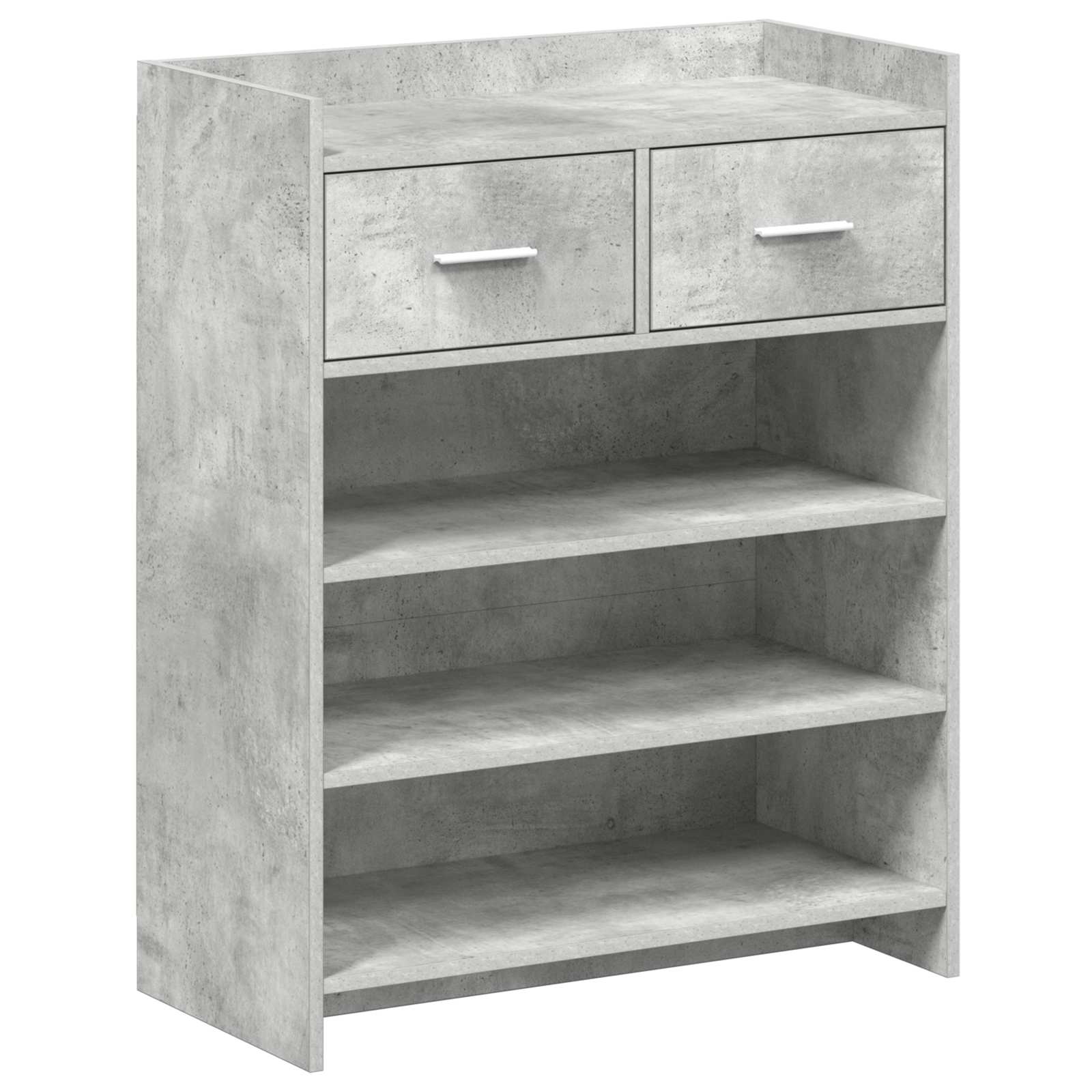 Schoenenkast met lade Betongrijs 73,5 x 36 x 92 cm Bewerkt hout image 1