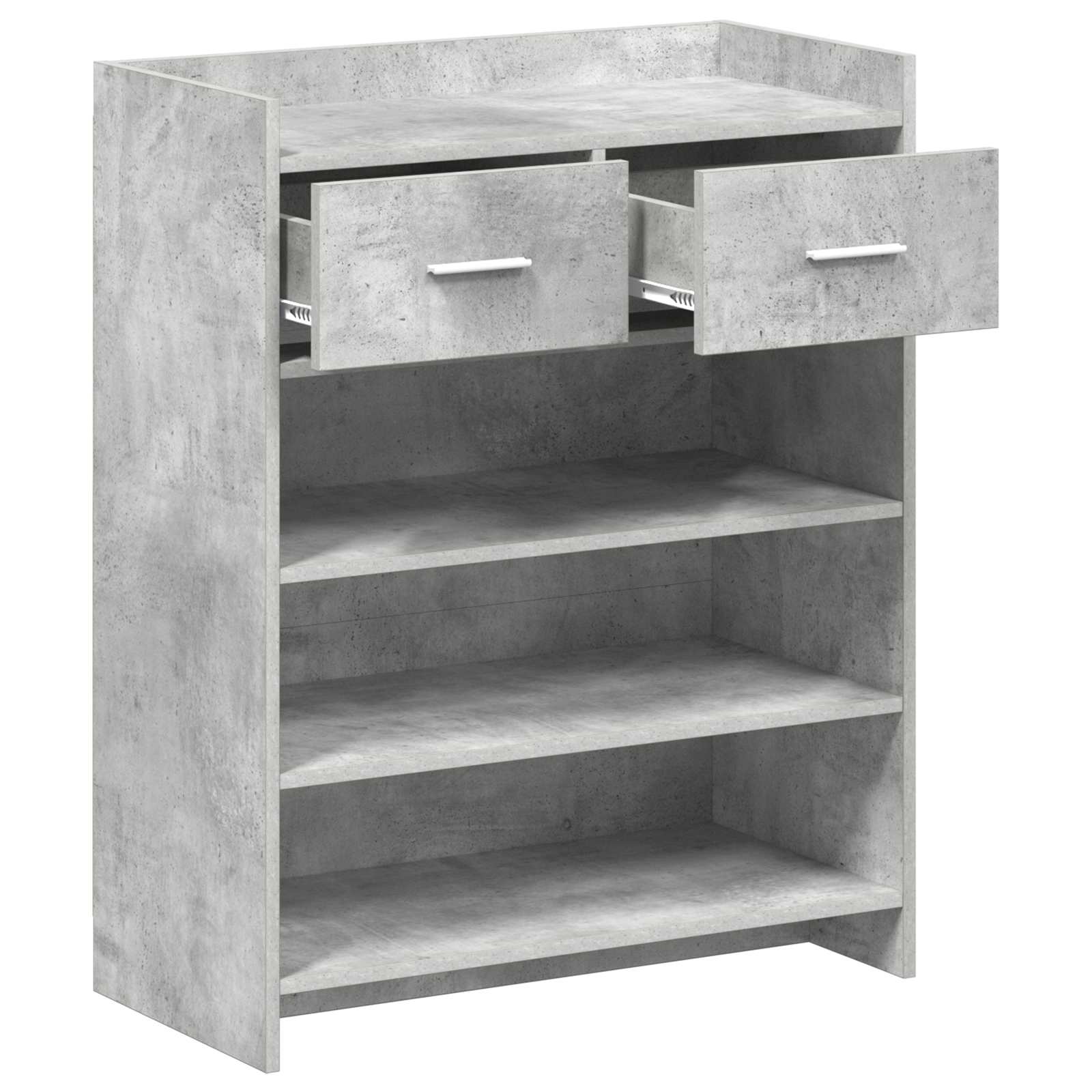 Schoenenkast met lade Betongrijs 73,5 x 36 x 92 cm Bewerkt hout image 3