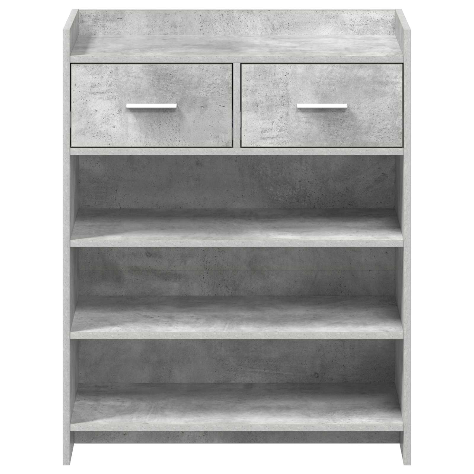 Schoenenkast met lade Betongrijs 73,5 x 36 x 92 cm Bewerkt hout image 4