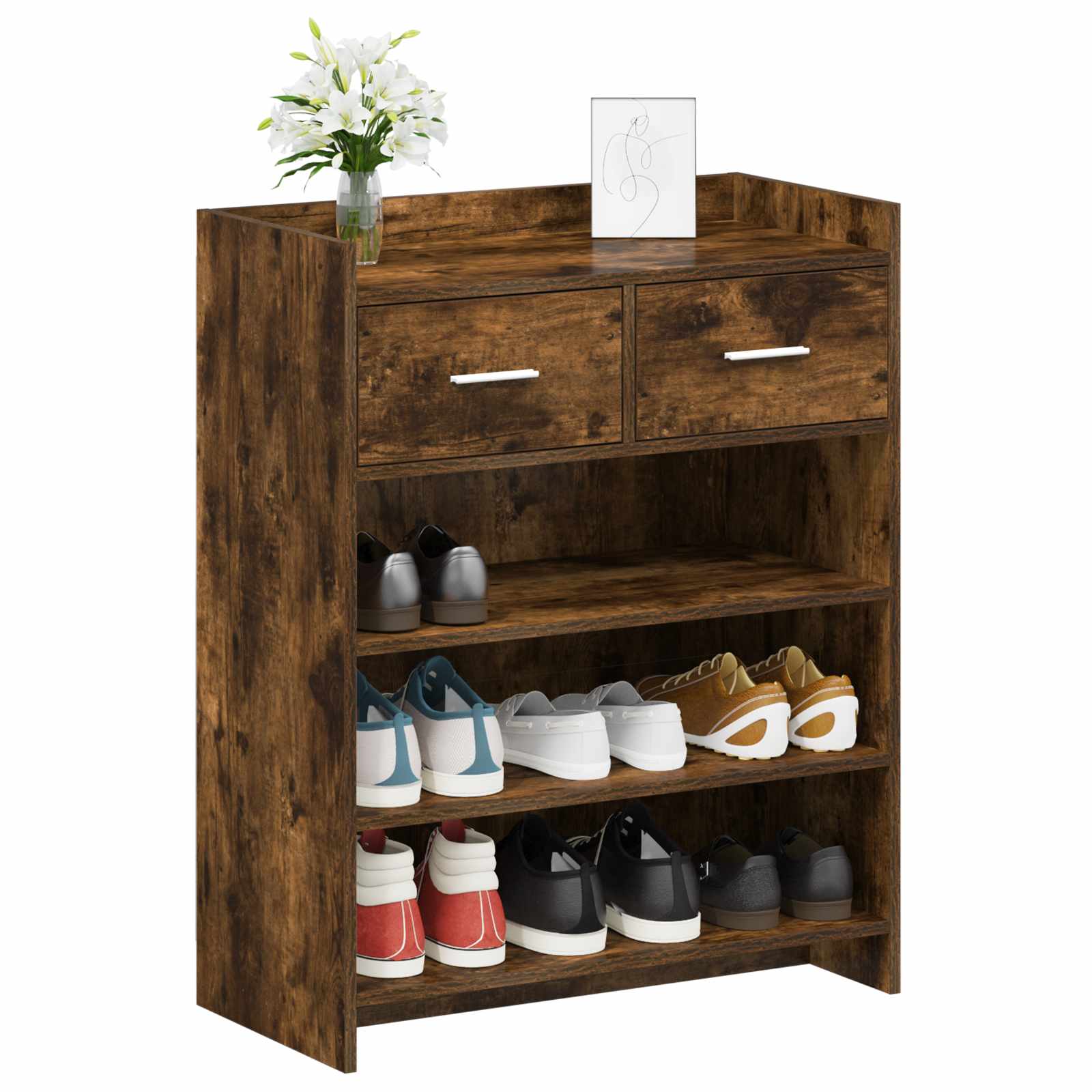 Schoenenkast Gerookt eiken 73,5 x 36 x 92 cm Bewerkt hout image 2