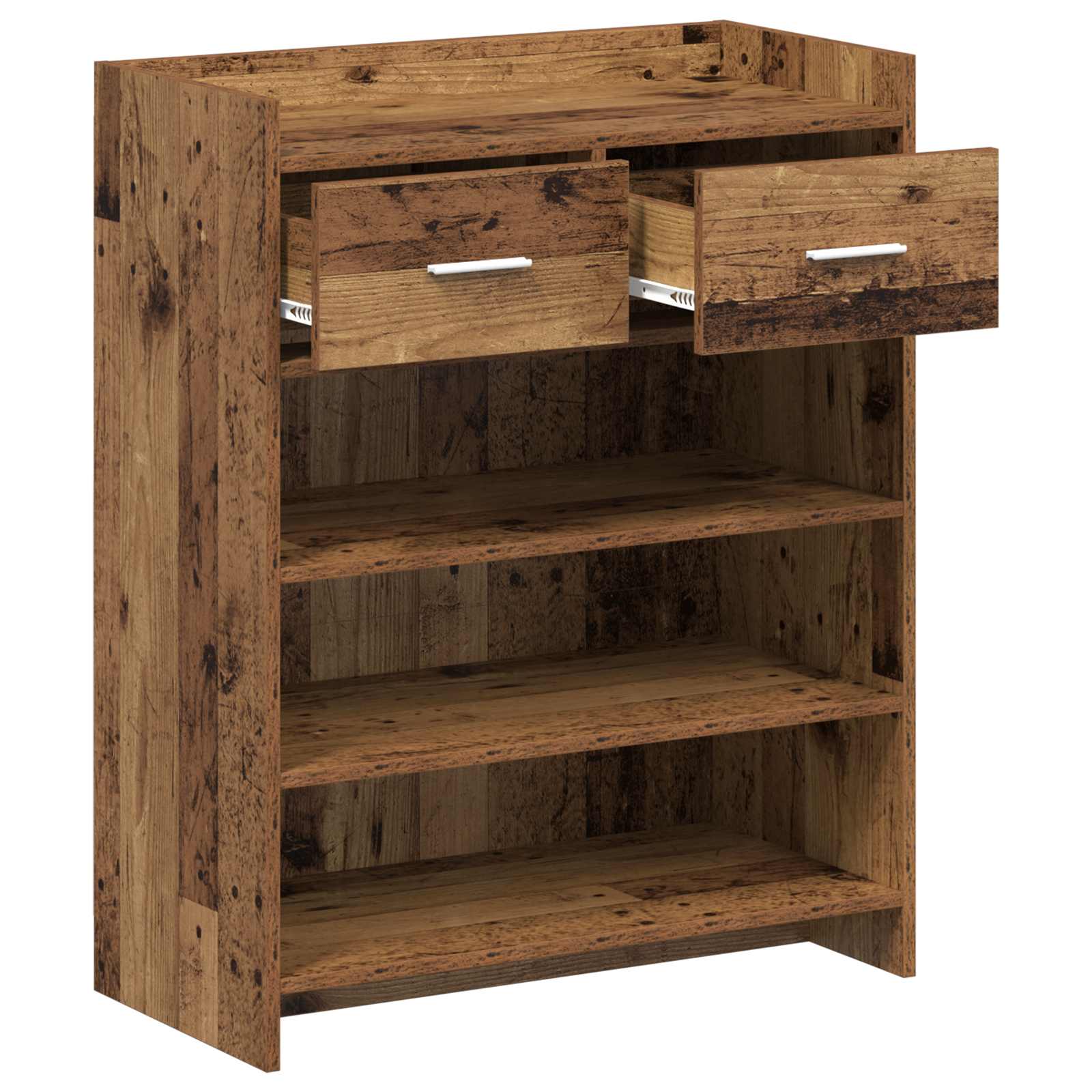 Schoenenkast met lade Oud hout 73,5 x 36 x 92 cm Bewerkt hout image 3