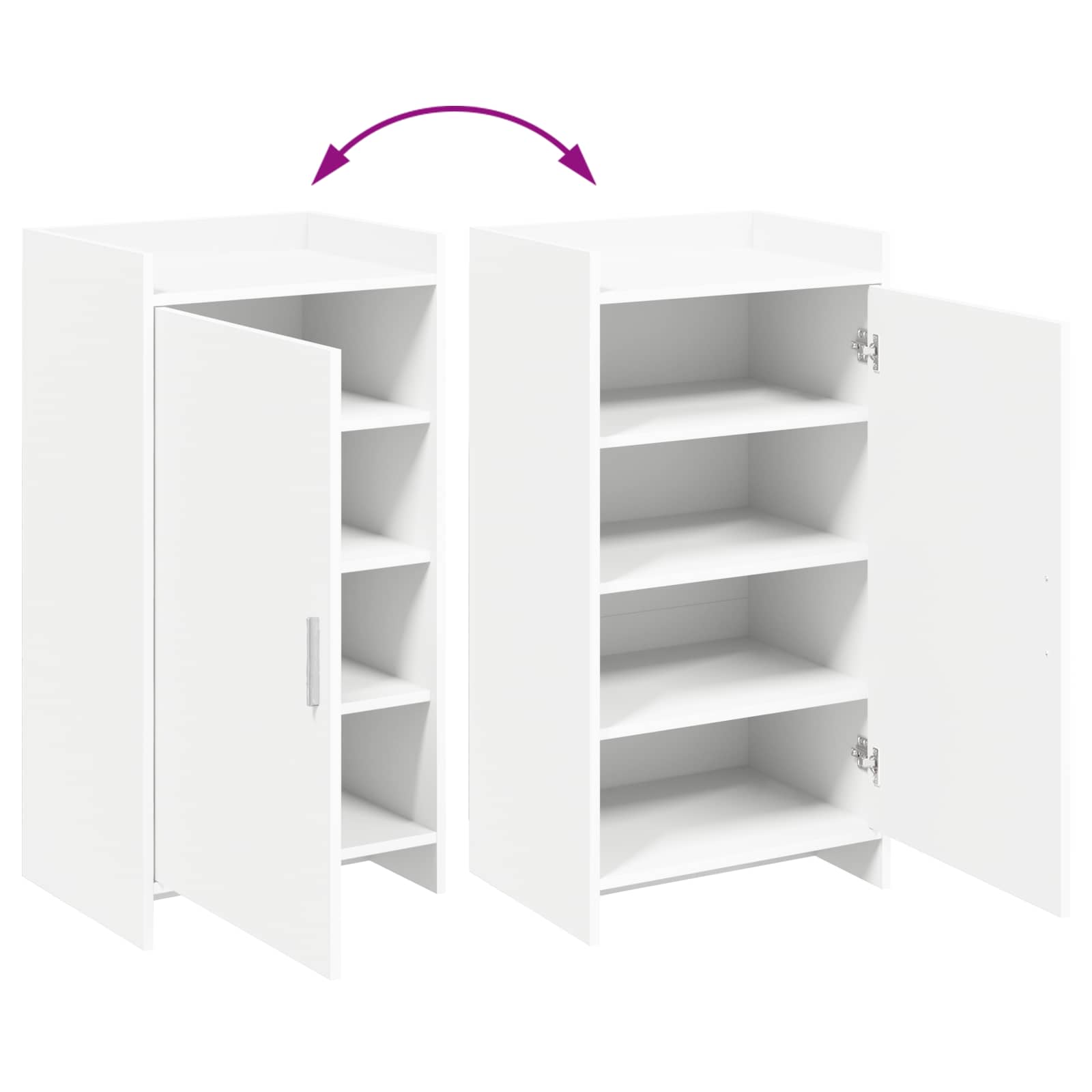 Schoenenkast met opslag Wit 48 x 36 x 92 cm Bewerkt hout image 8