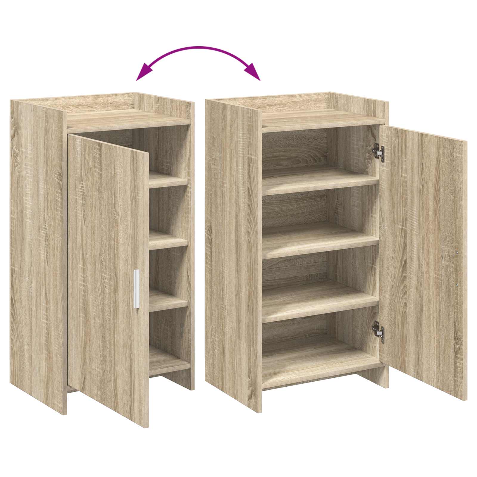 Schoenenkast Sonoma Eiken 48 x 36 x 92 cm Bewerkt hout image 8