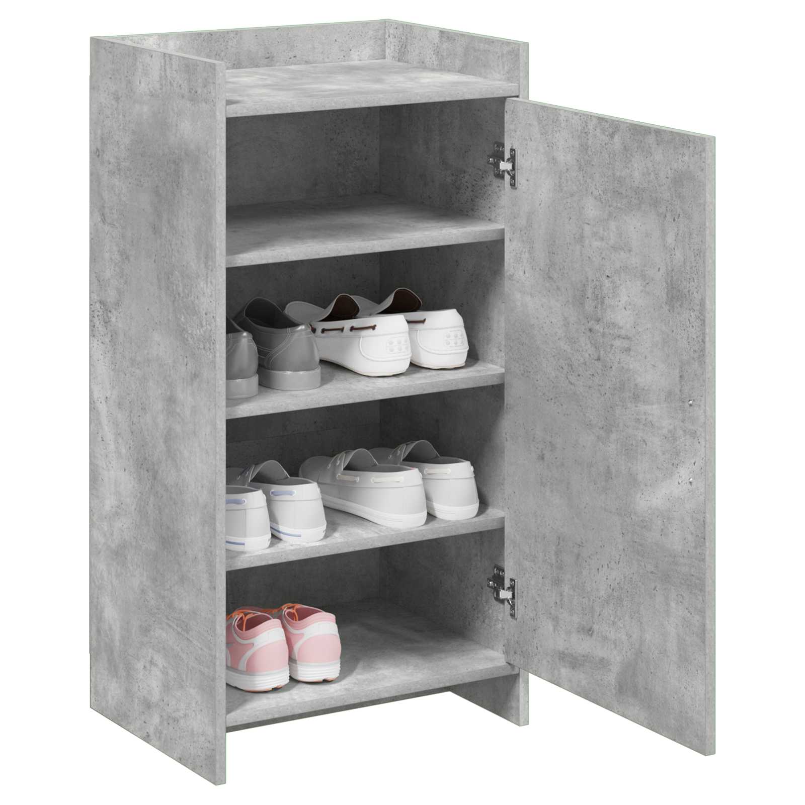 Schoenenkast met opslag Betongrijs 48 x 36 x 92 cm Bewerkt hout image 2