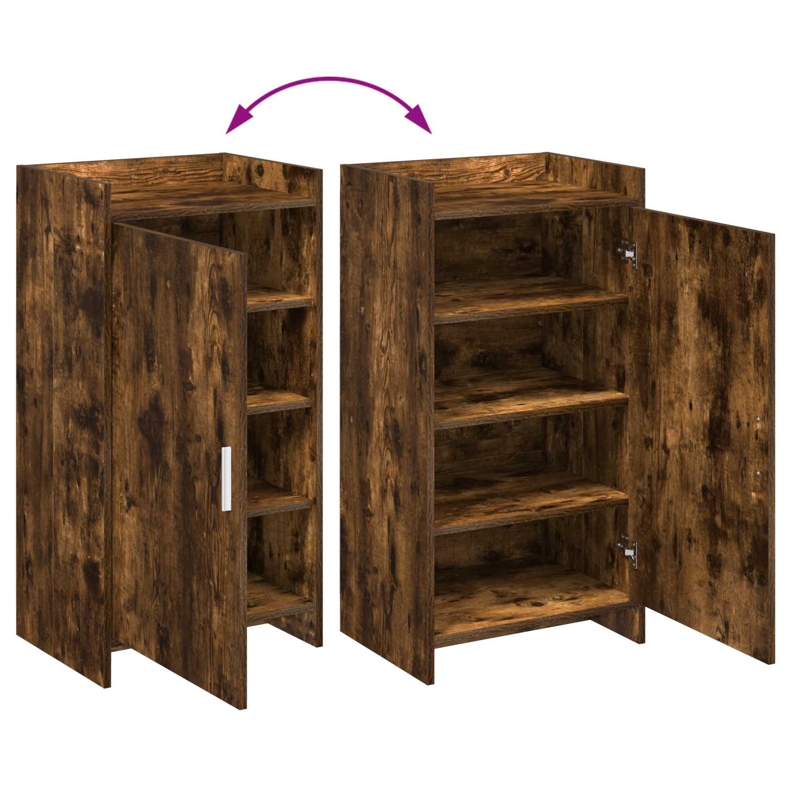 Schoenenkast Gerookt eiken 48 x 36 x 92 cm Bewerkt hout image 8