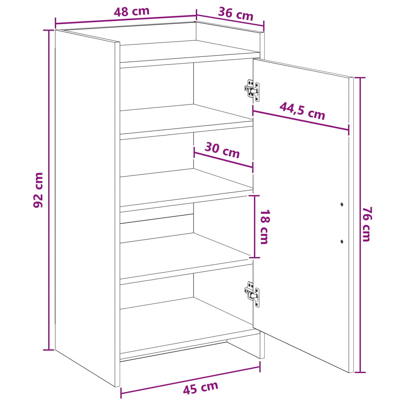 Schoenenkast Gerookt eiken 48 x 36 x 92 cm Bewerkt hout image 9