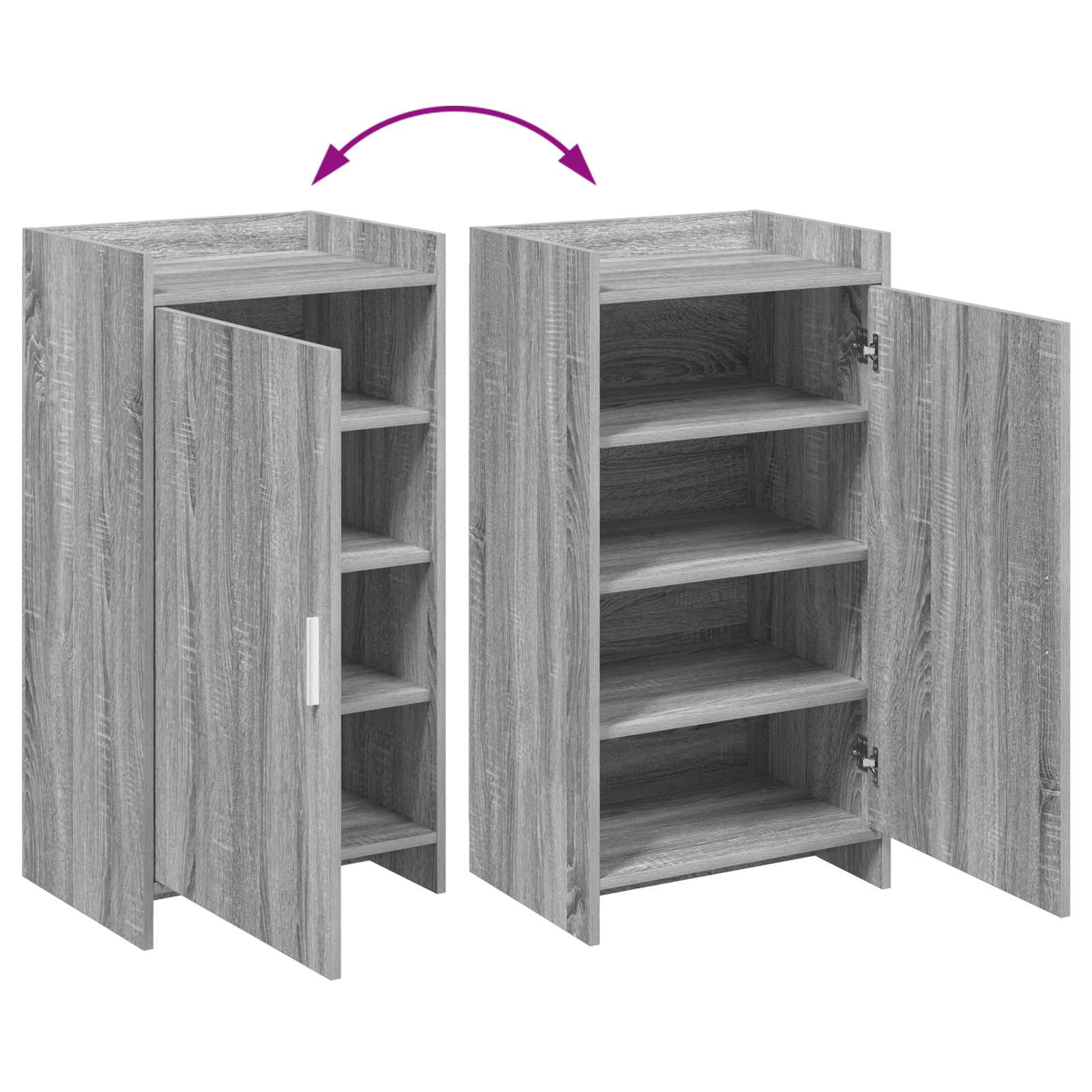 Schoenenkast Grijs Sonoma 48 x 36 x 92 cm Bewerkt hout image 8