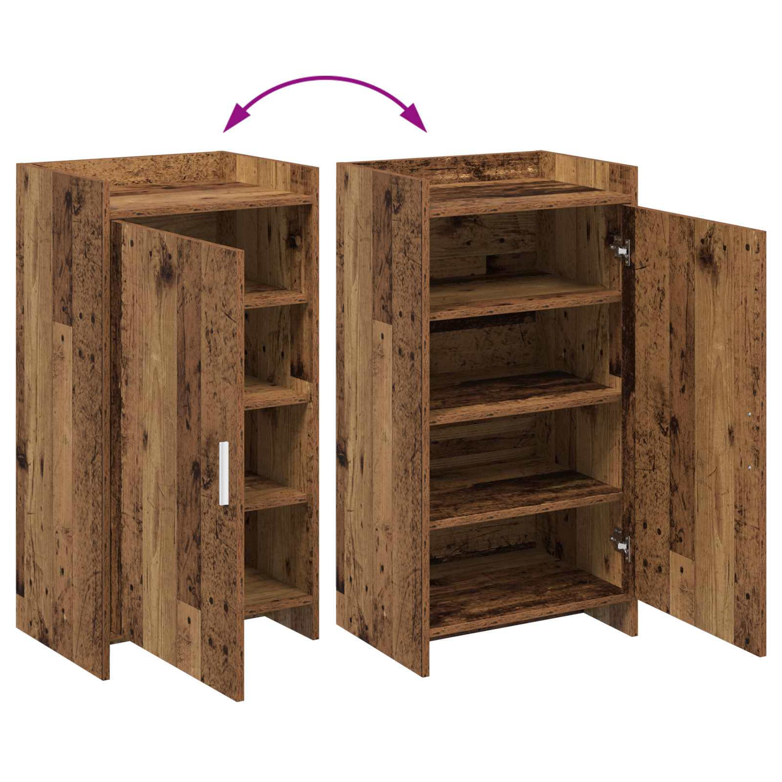 Schoenenkast met opslag Oud hout 48 x 36 x 92 cm Bewerkt hout image 8