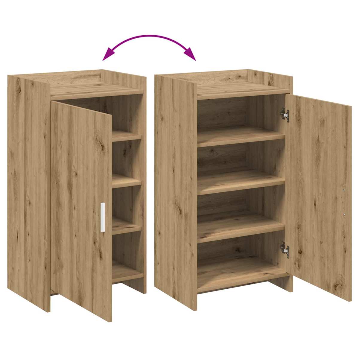 Sko skab 48 x 36 x 92 cm Konstrueret træ - Billede 9