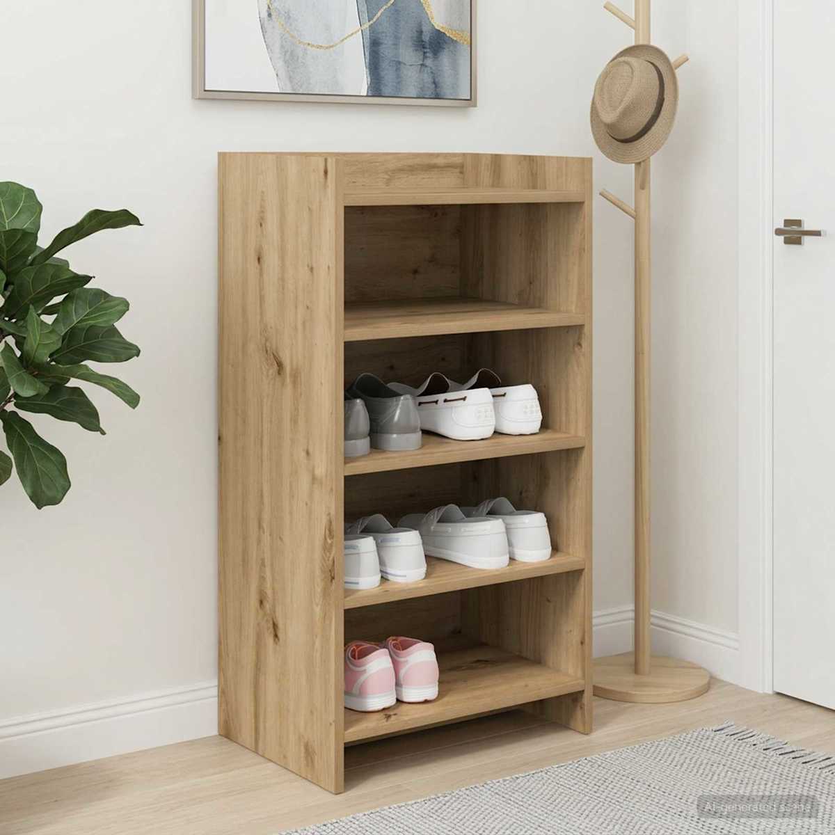 Sko skab 48 x 36 x 92 cm Konstrueret træ