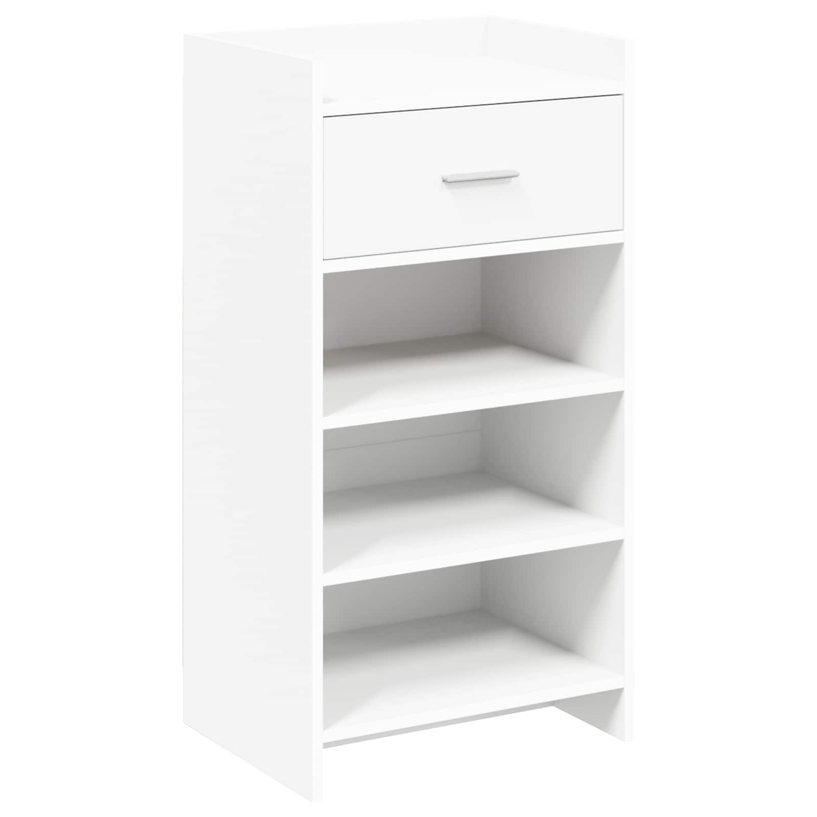 Schoenenkast met lade Wit 48 x 36 x 92 cm Bewerkt hout image 1