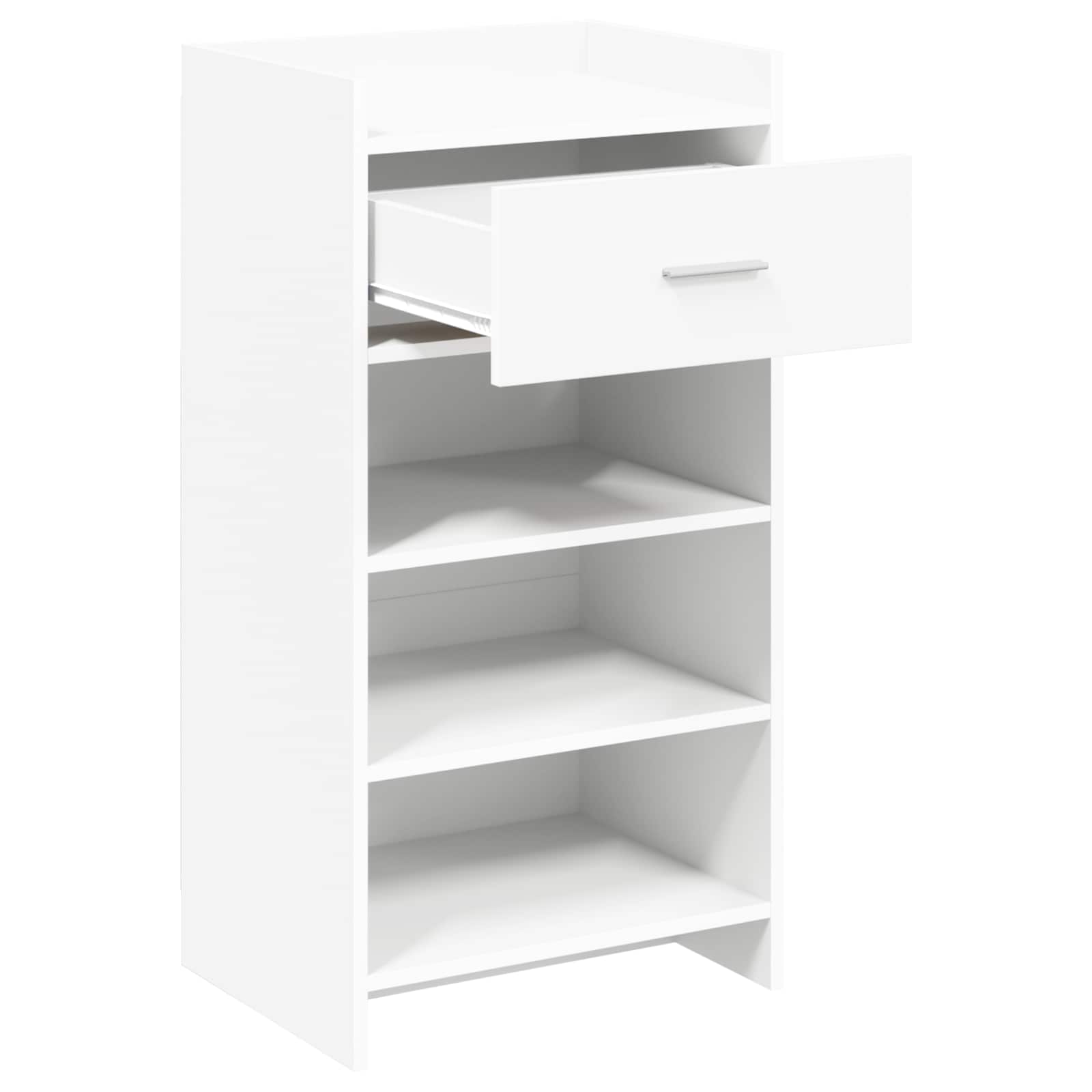 Schoenenkast met lade Wit 48 x 36 x 92 cm Bewerkt hout image 3