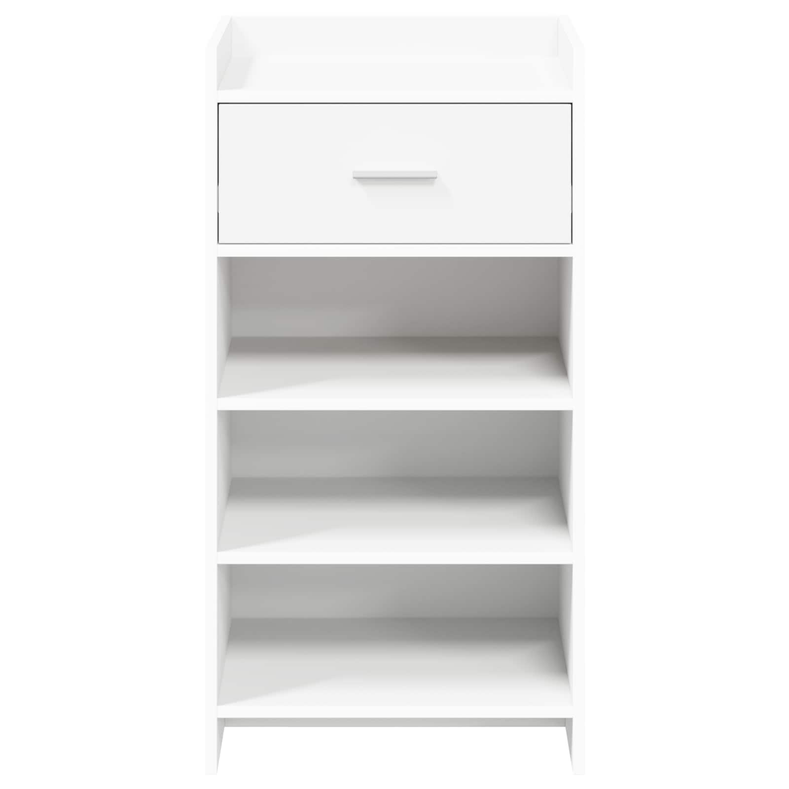 Schoenenkast met lade Wit 48 x 36 x 92 cm Bewerkt hout image 4
