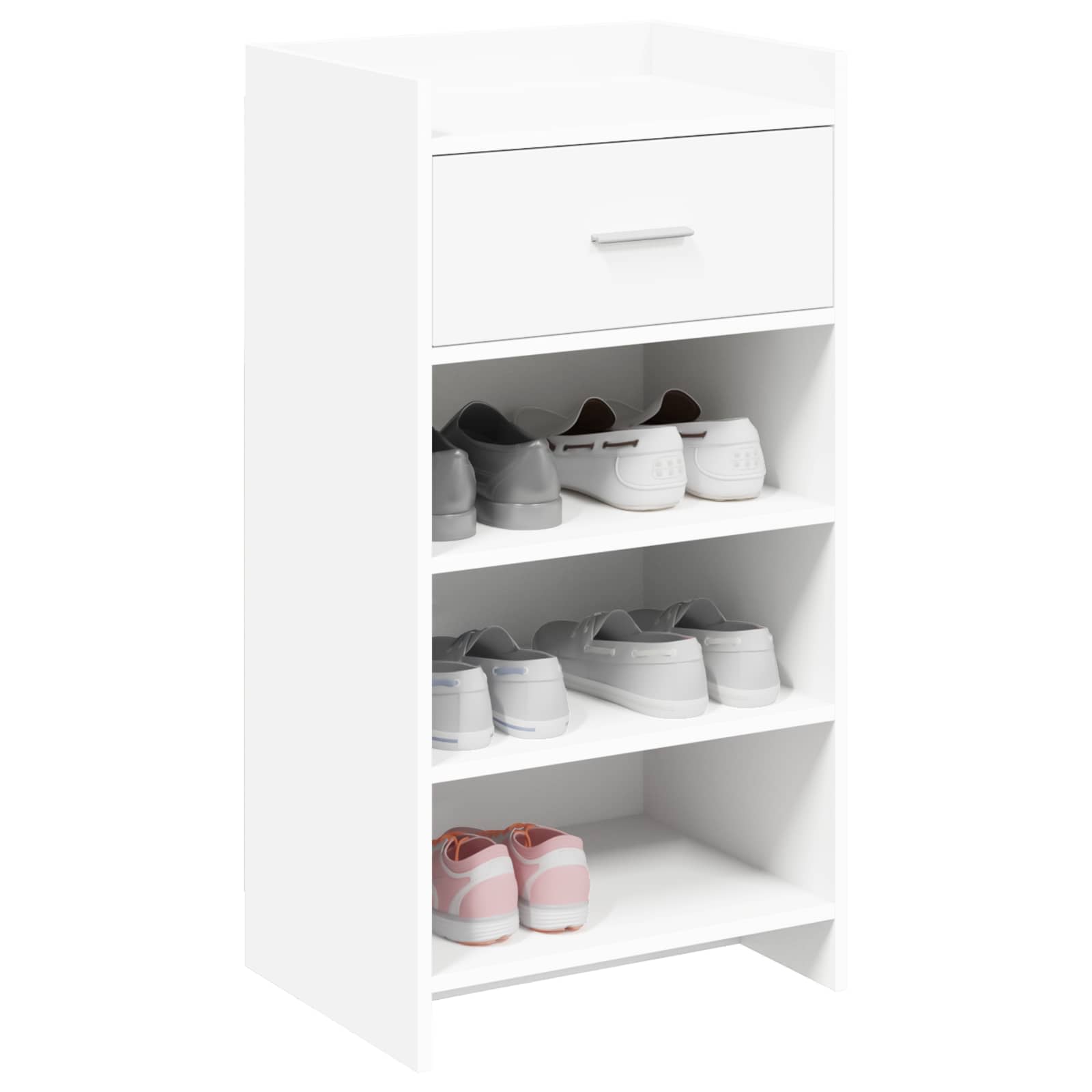 Schoenenkast met lade Wit 48 x 36 x 92 cm Bewerkt hout image 2