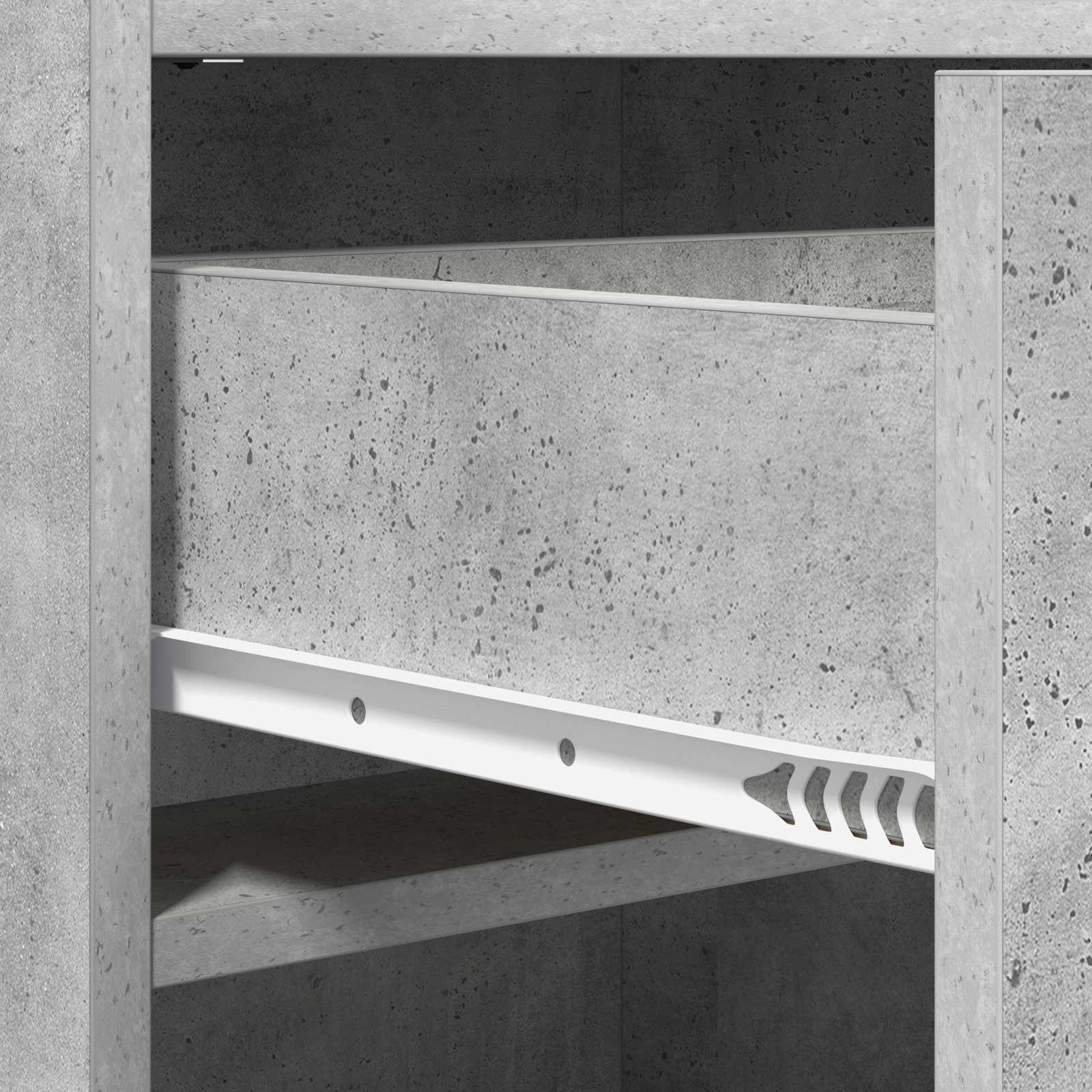 Schoenenkast met lade Betongrijs 48 x 36 x 92 cm Bewerkt hout image 7