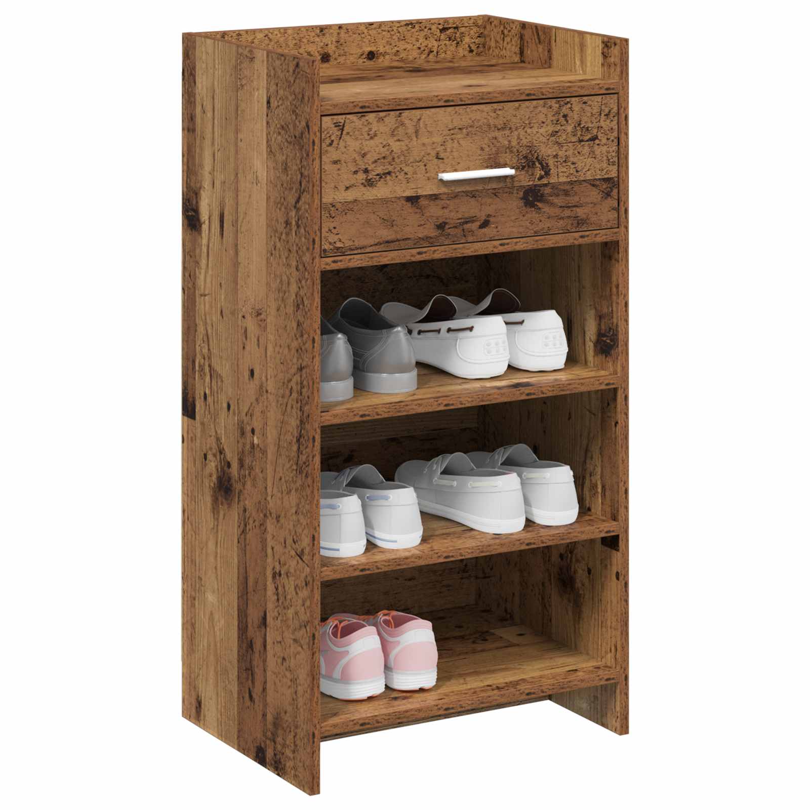 Schoenenkast met lade Oud hout 48 x 36 x 92 cm Bewerkt hout image 2