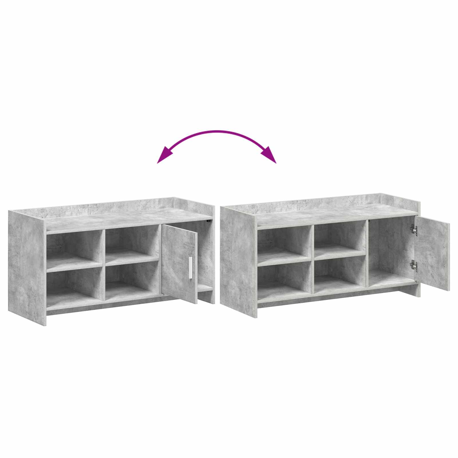 Schoenenkast Betongrijs 100 x 39,5 x 51 cm Bewerkt hout image 9