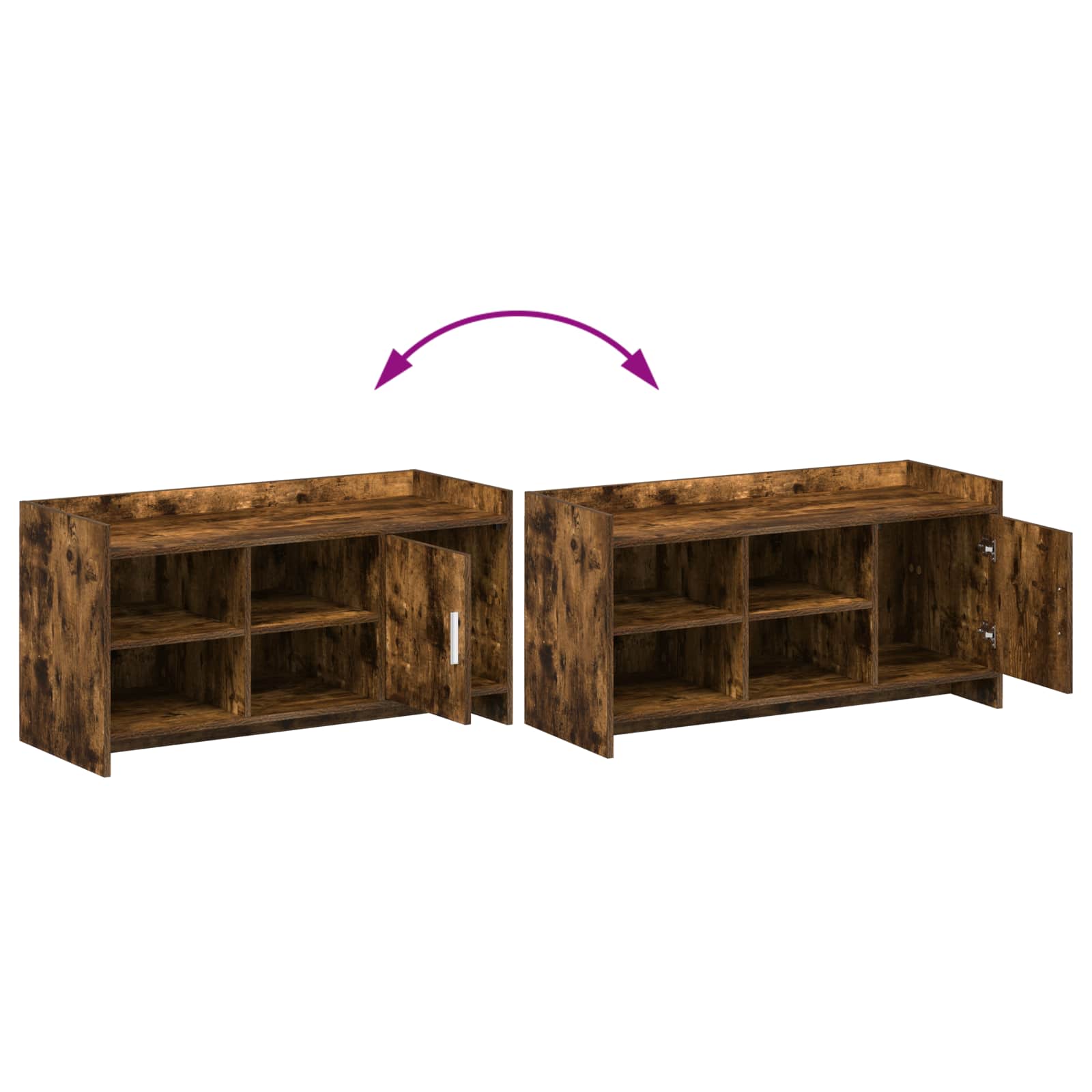 Schoenenkast Gerookt eiken 100 x 39,5 x 51 cm Bewerkt hout image 9
