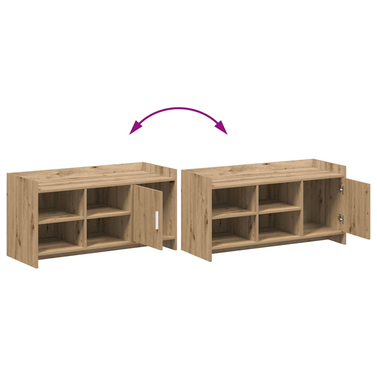 Sko skab 100 x 39,5 x 51 cm Konstrueret træ - Billede 10