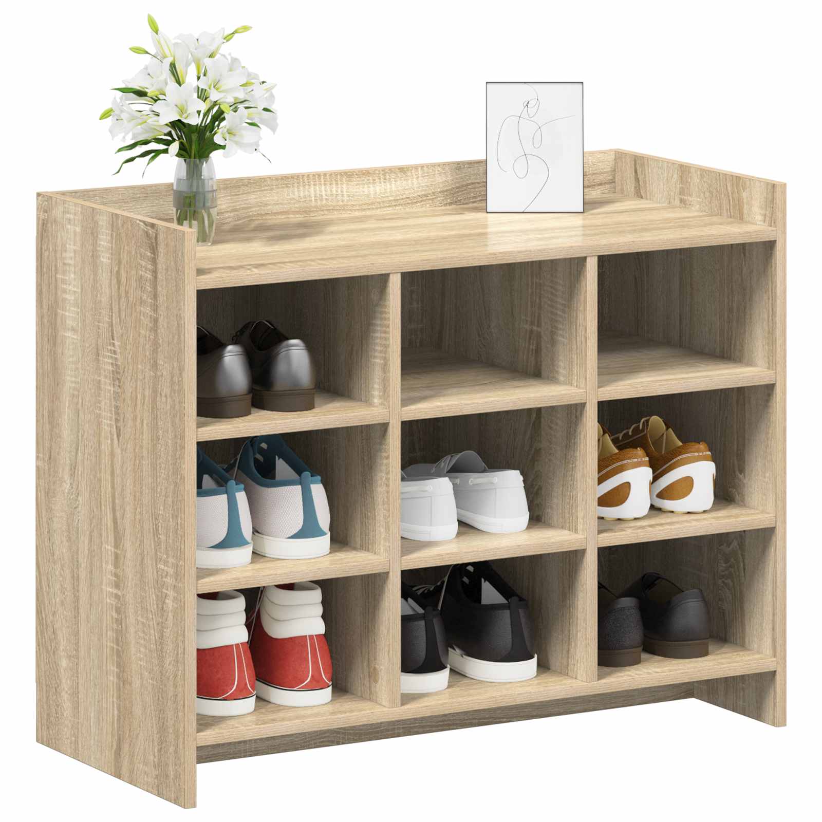 Schoenenkast Sonoma Eiken 85 x 39,5 x 70 cm Bewerkt hout image 2