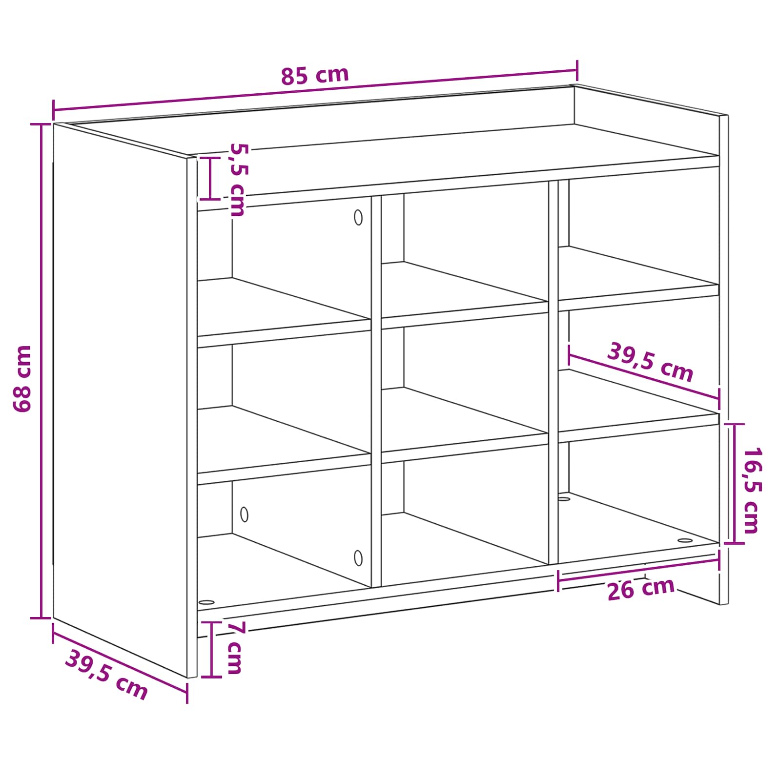 Schoenenkast Betongrijs 85 x 39,5 x 70 cm Bewerkt hout image 7