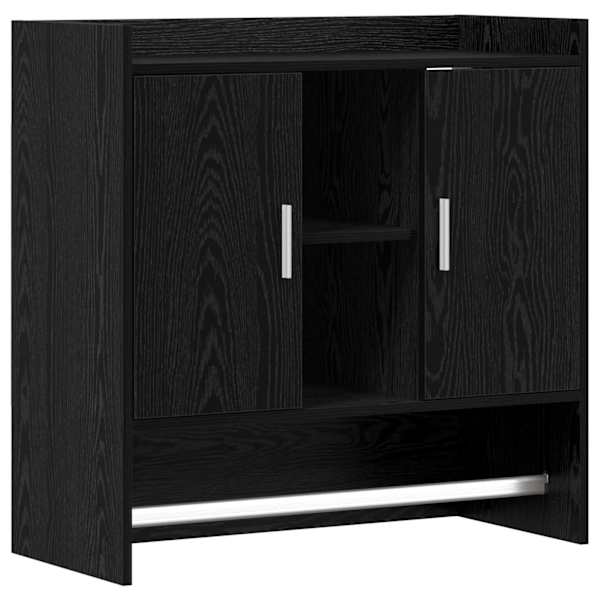 vidaXL Seinariiul Seinale kinnitav Must tamm 80 x 36 x 80 cm Tehispuit