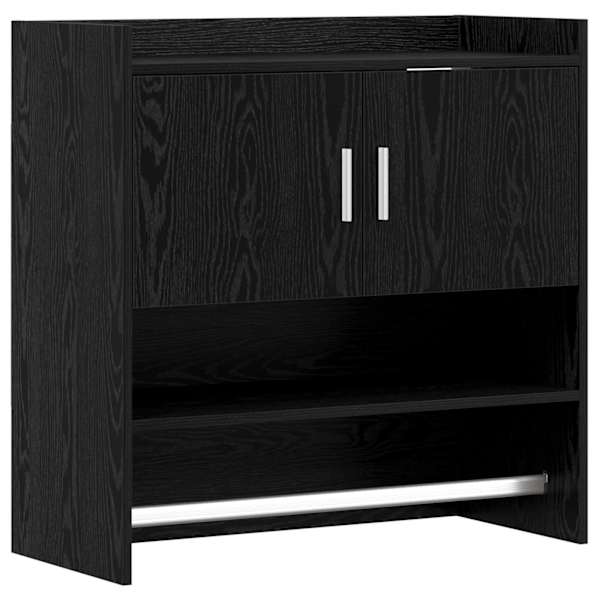 vidaXL Seinariiul Seinale kinnitav Must tamm 80 x 36 x 80 cm Tehispuit