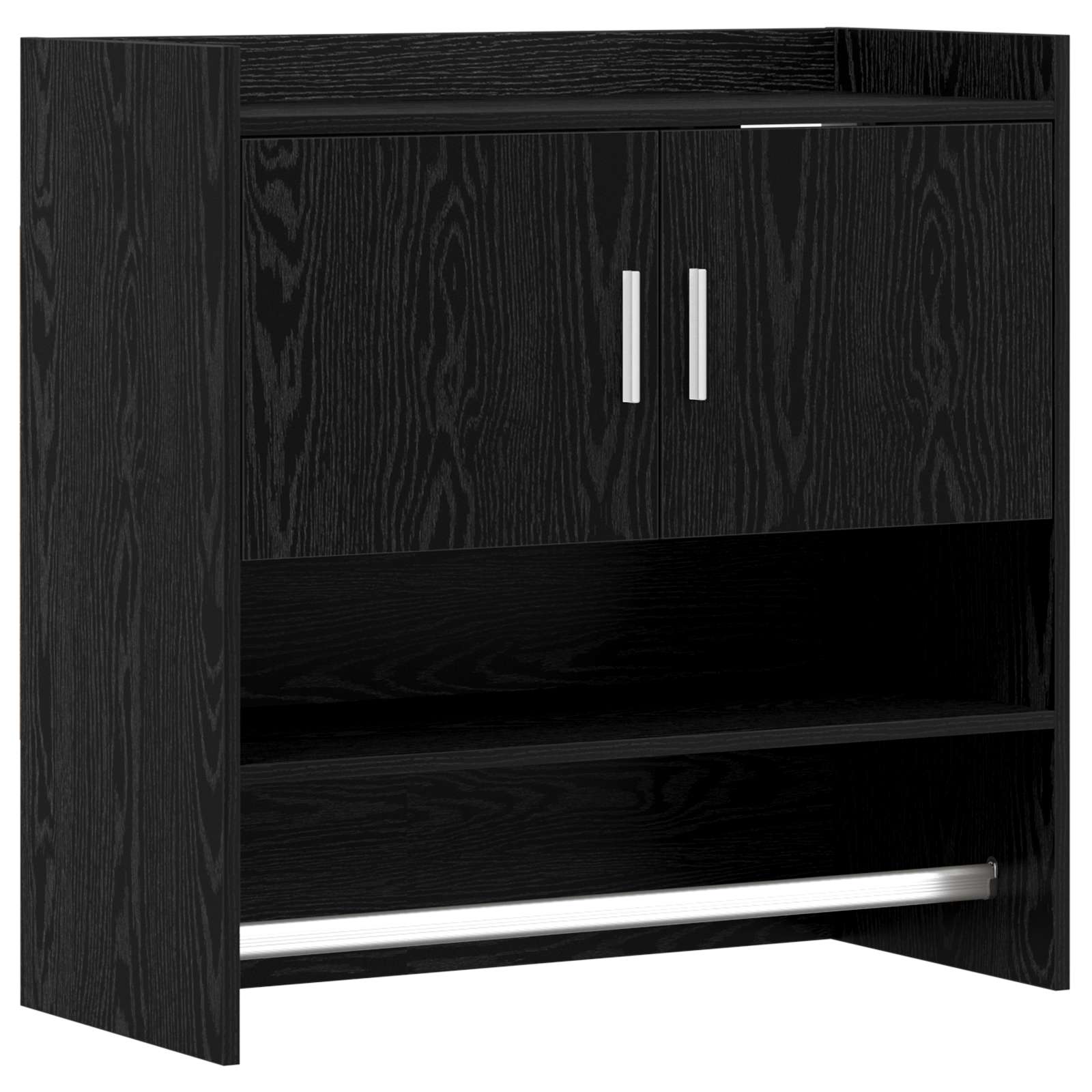 vidaXL Raft de perete Montare pe perete Stejar Negru 80 x 36 x 80 cm