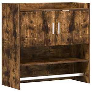 vidaXL Seinariiul Seinale kinnitav Suitsutatud tamm 80 x 36 x 80 cm