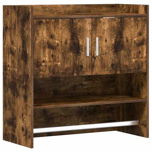 vidaXL Seinariiul Seinale kinnitav Suitsutatud tamm 80 x 36 x 80 cm