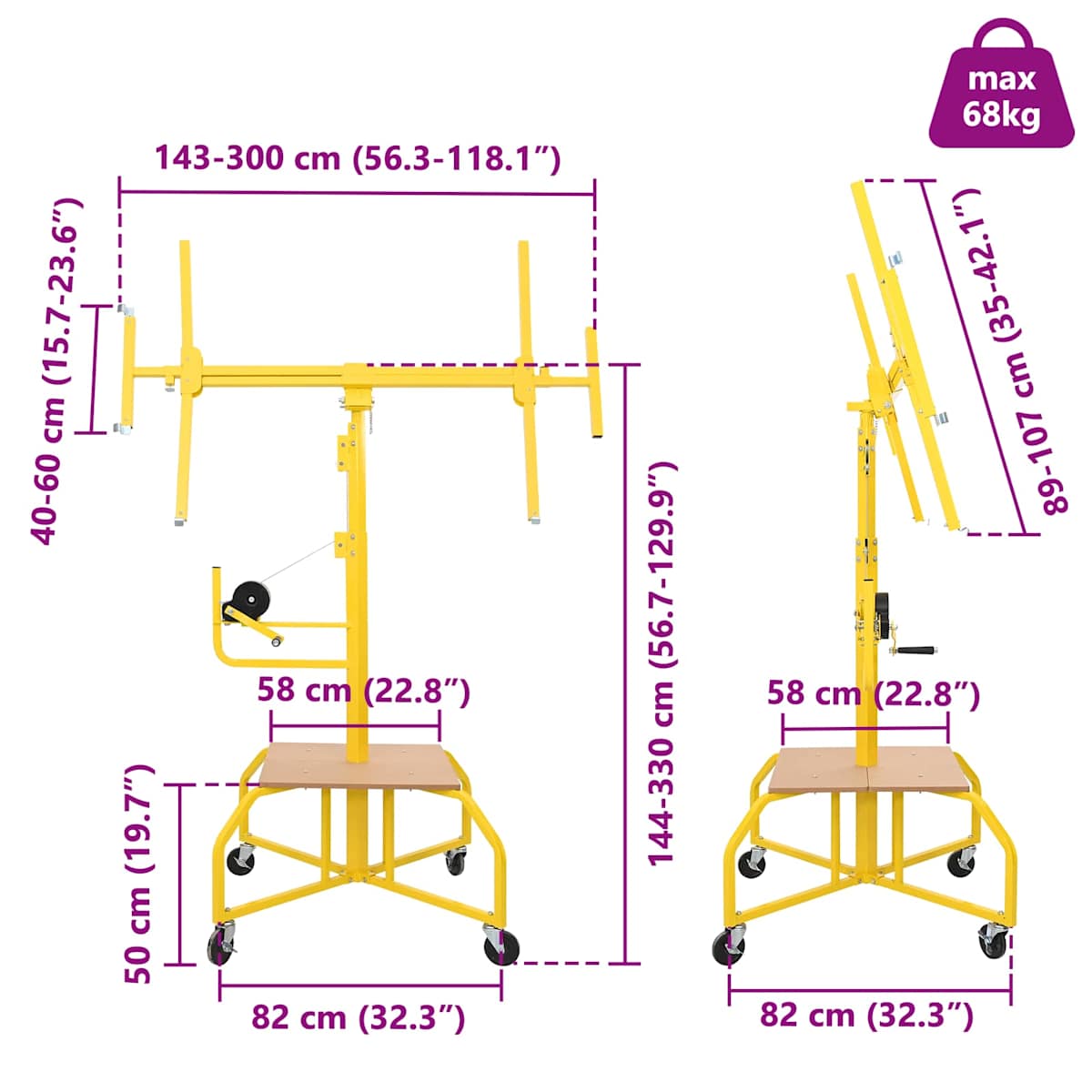 Gipsplade Lifter Stål Gul - Billede 8