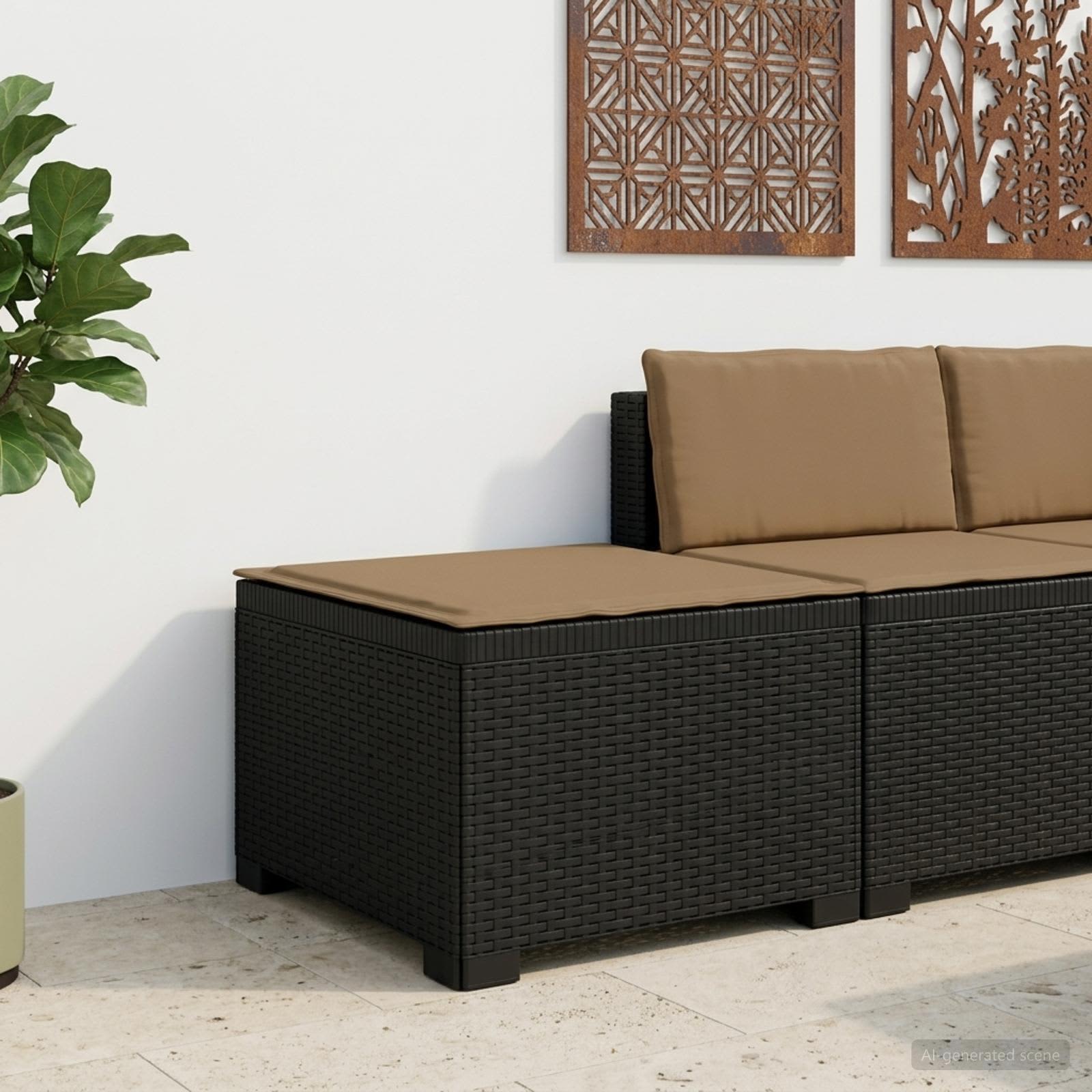 vidaXL Canapea de Grădină cu 1 Loc cu Pernă Aspect Rattan PP Antracit