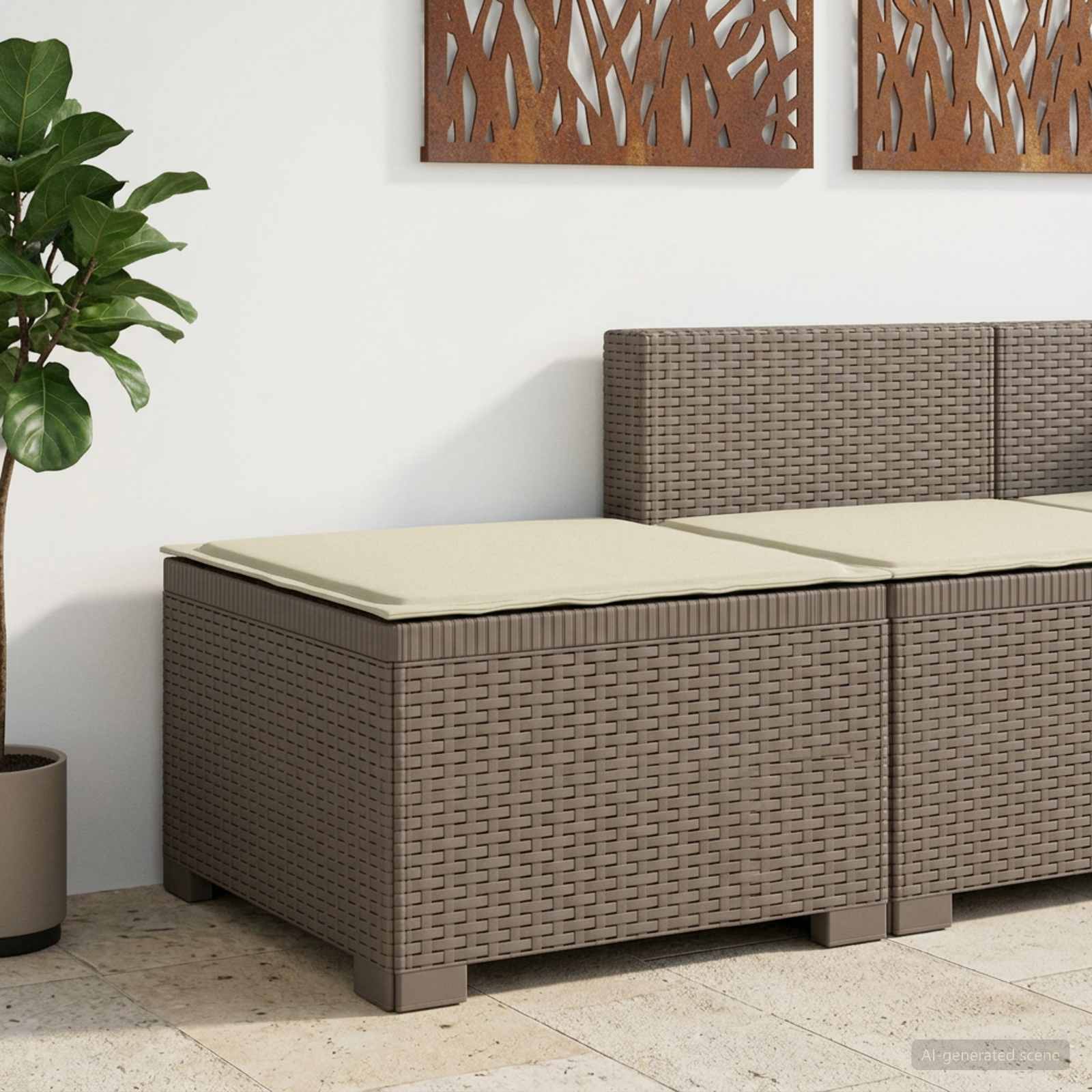 vidaXL Canapea de Grădină cu 1 Loc cu Pernă Aspect Rattan PP
