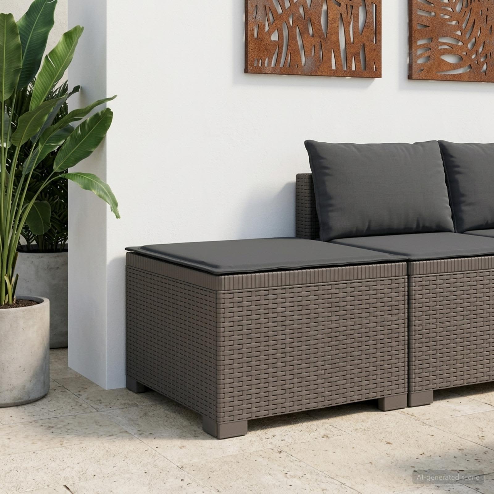 vidaXL Canapea de Grădină cu 1 Loc cu Pernă Aspect Rattan PP