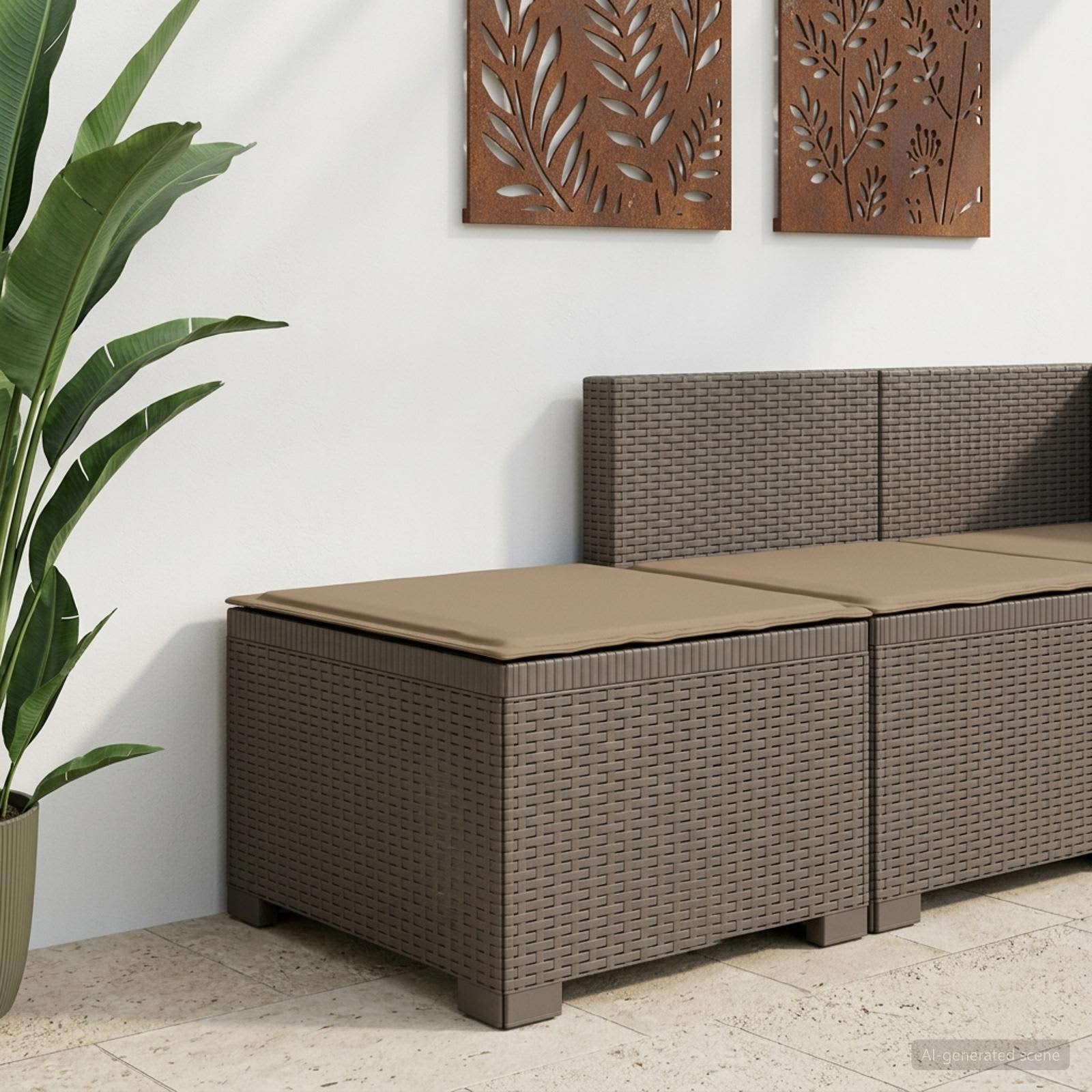 vidaXL Canapea de Grădină cu 1 Loc cu Pernă Aspect Rattan PP