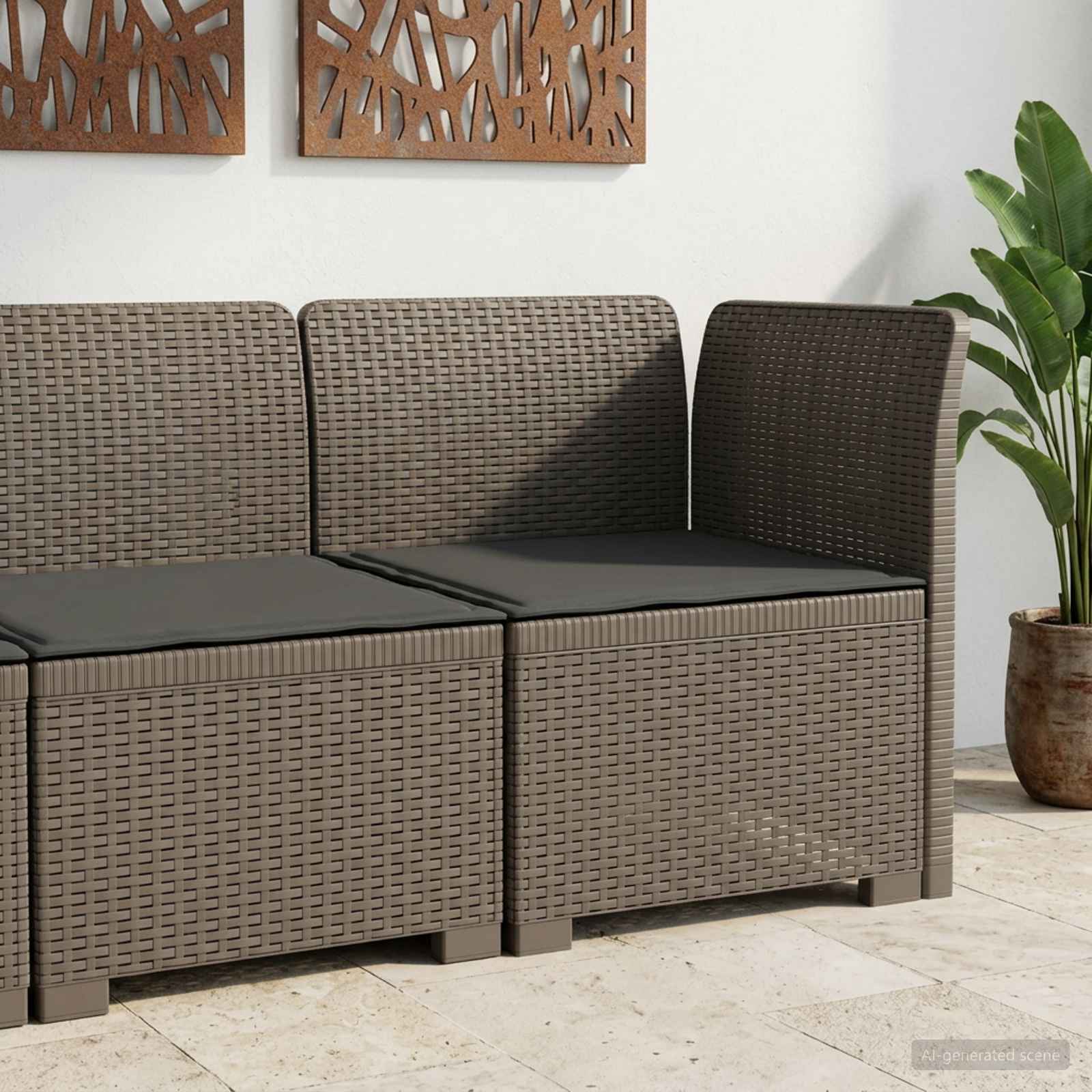 vidaXL Canapea de Grădină cu 1 Loc cu Pernă Aspect Rattan PP