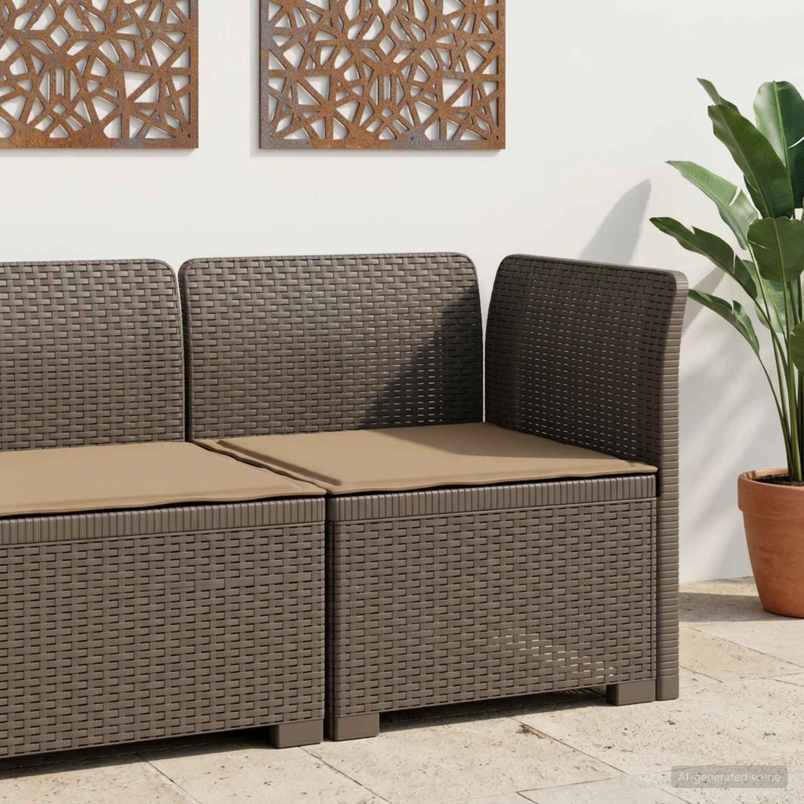 vidaXL Canapea de Grădină cu 1 Loc cu Pernă Aspect Rattan PP