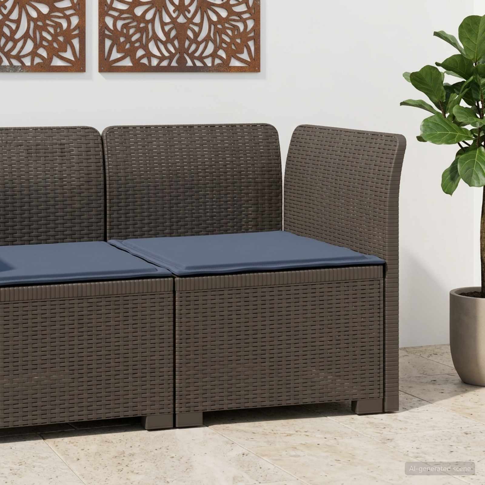 vidaXL Canapea de Grădină cu 1 Loc cu Pernă Aspect Rattan PP