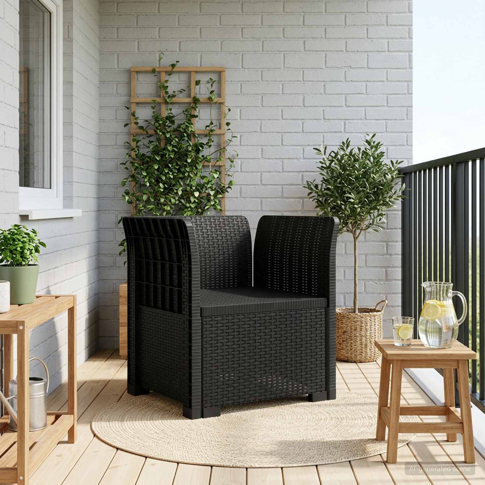 vidaXL 1-personers Lænestol Rattan Look PP Antracit