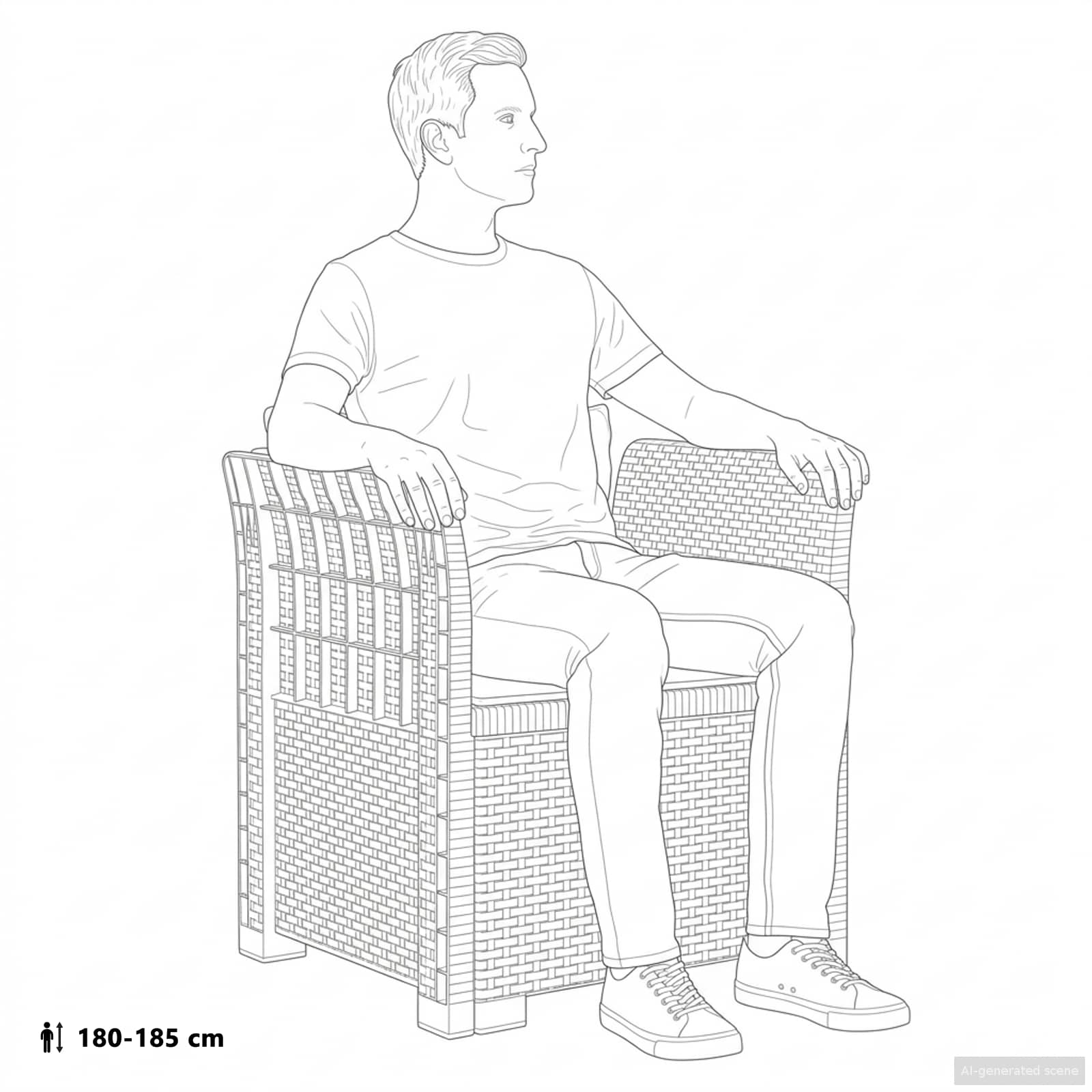 Seater Armchair Rattan Look size guide