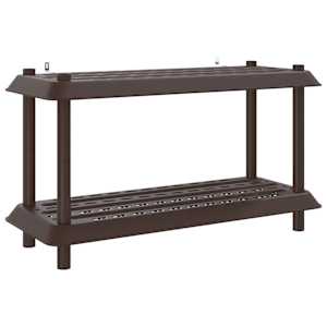 vidaXL Riiulikomplekt 2 tasandit 100 x 40 x 55,5 cm PP Pruun
