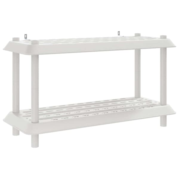 vidaXL Riiulikomplekt 2 tasandit 100 x 40 x 55,5 cm PP Valge