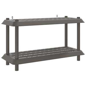 vidaXL Riiulikomplekt 2 tasandit 100 x 40 x 55,5 cm PP Helehall