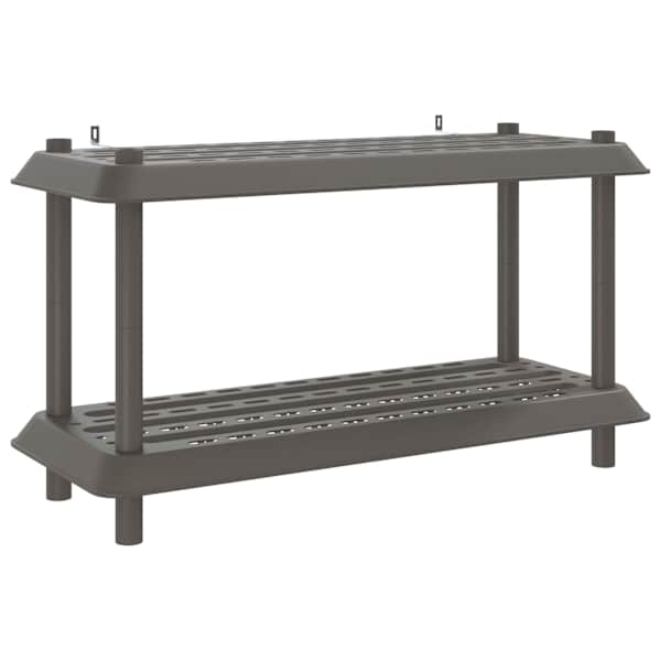 vidaXL Riiulikomplekt 2 tasandit 100 x 40 x 55,5 cm PP Helehall
