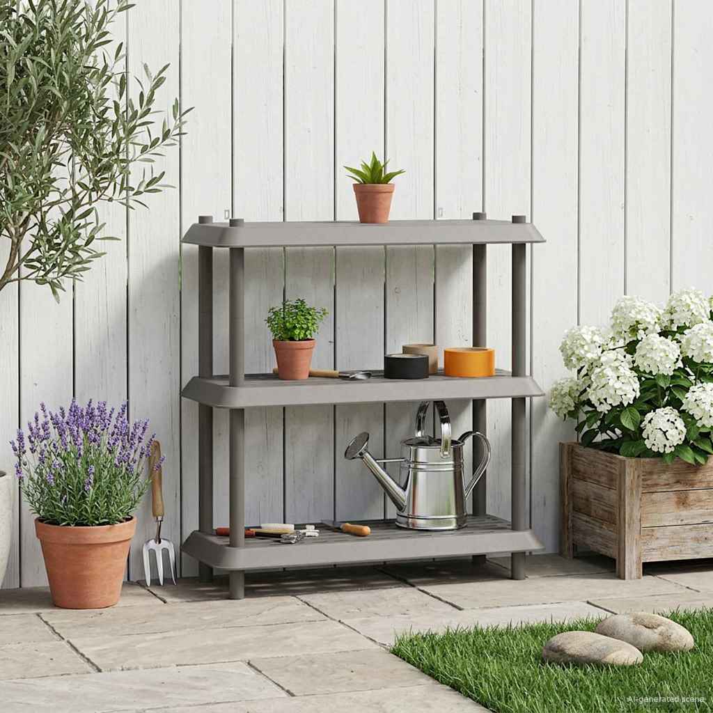 vidaXL Unitate de rafturi 3 niveluri 100 x 40 x 96 cm PP Gri deschis