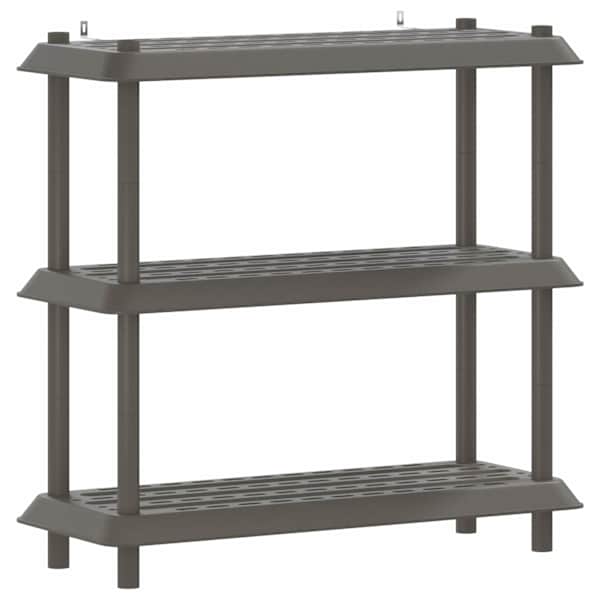 vidaXL Riiulikomplekt 3 tasandit 100 x 40 x 96 cm PP Helehall
