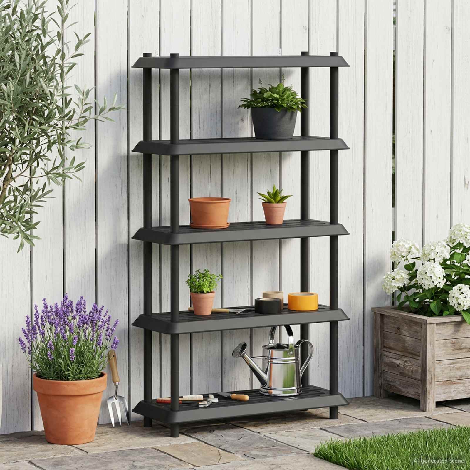 vidaXL Unitate de rafturi 5 niveluri 100 x 40 x 177 cm PP Antracit