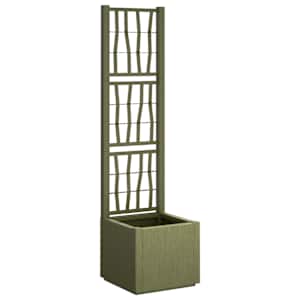 vidaXL Aianduk trellisega Roheline 36 x 36 x 140 cm PP